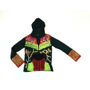 RISING INTERNATIONAL Butterflies Zip Front Hoodie Jacket w/ Pockets Women Small